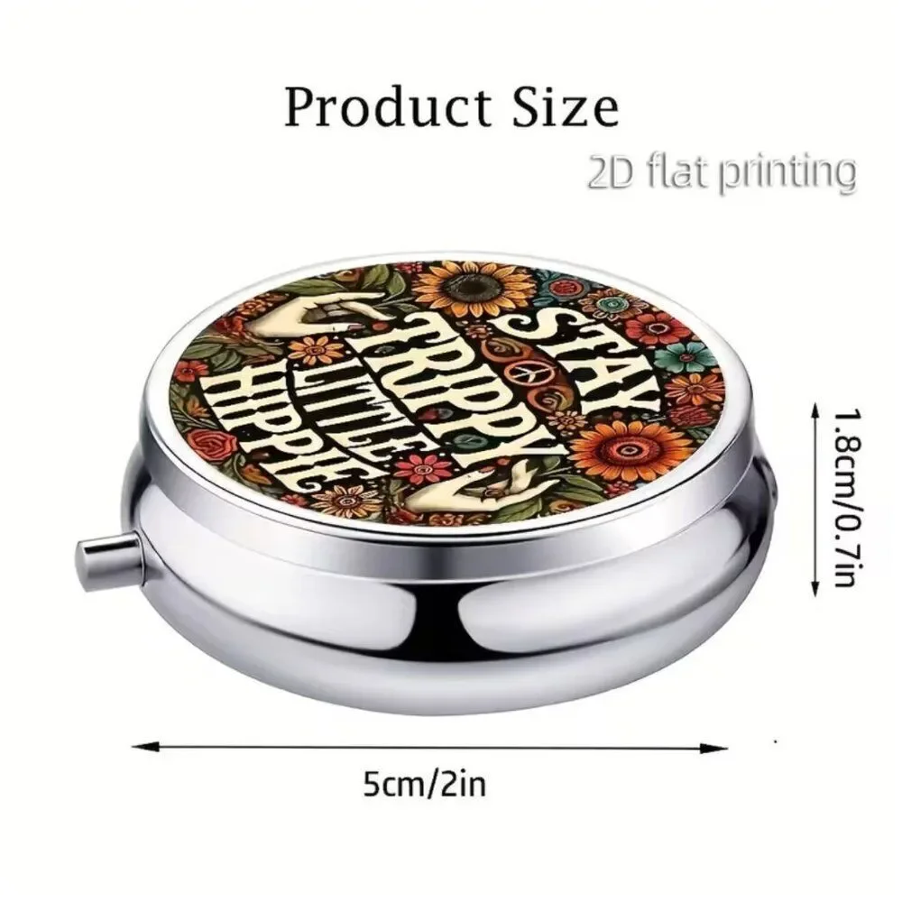 NWT Hippie-Chic 60s-Inspired Round Pill-Box STAY TRIPPY LITTLE HIPPIE